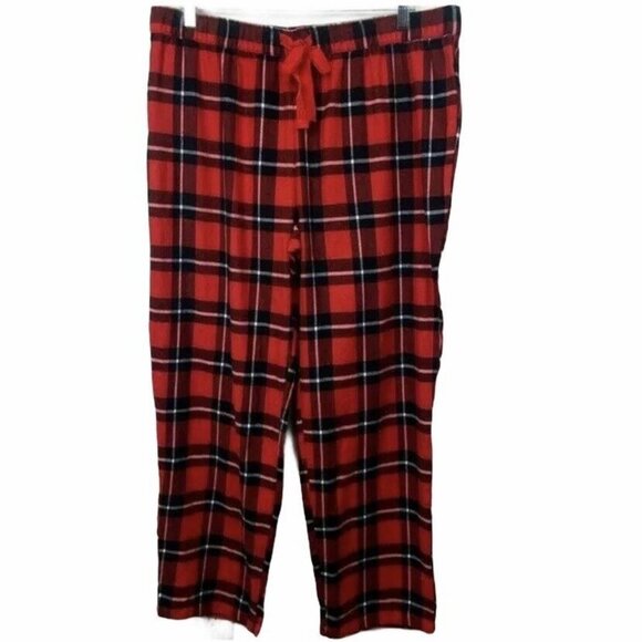 NEW Rachel Parcell Red Plaid Flannel Pyjama Bottom Womens Size XL Nordstrom Pant - Picture 7 of 7
